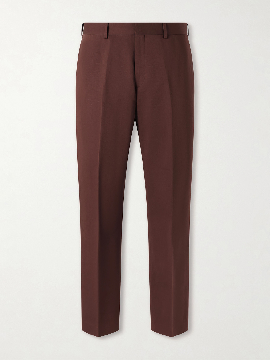 Paul Smith Straight-leg Cotton And Linen-blend Twill Trousers In Brown