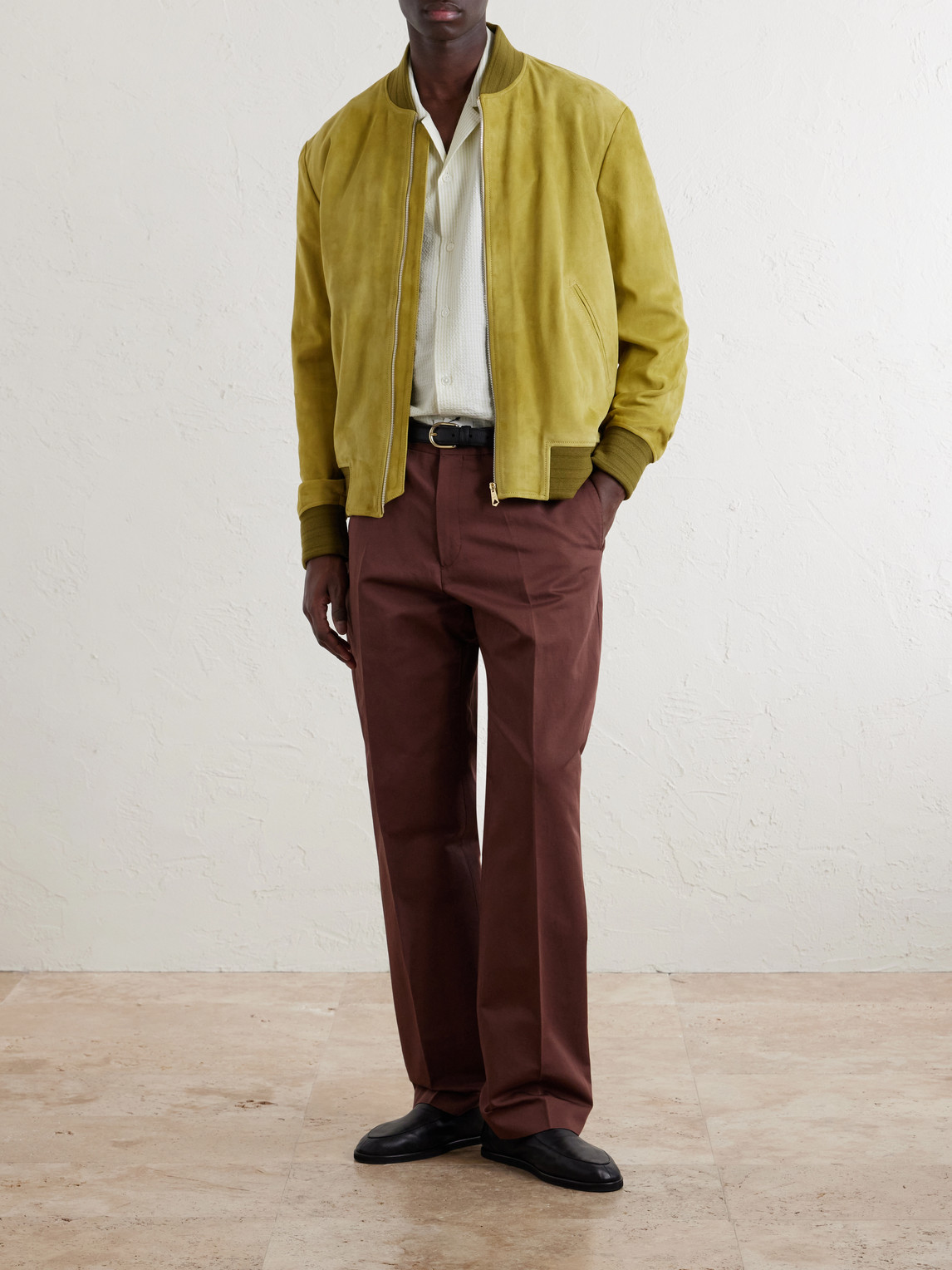 Straight-Leg Cotton And Linen-Blend Twill Trousers