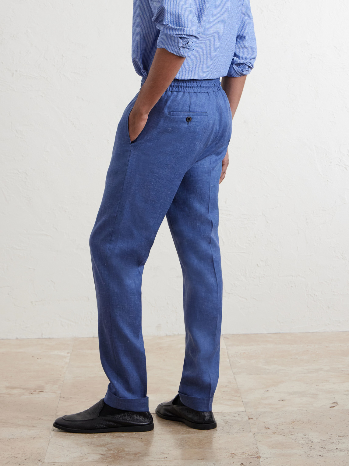  Paul Smith - Straight-leg Linen Trousers - Men - Blue - Uk/us 30 