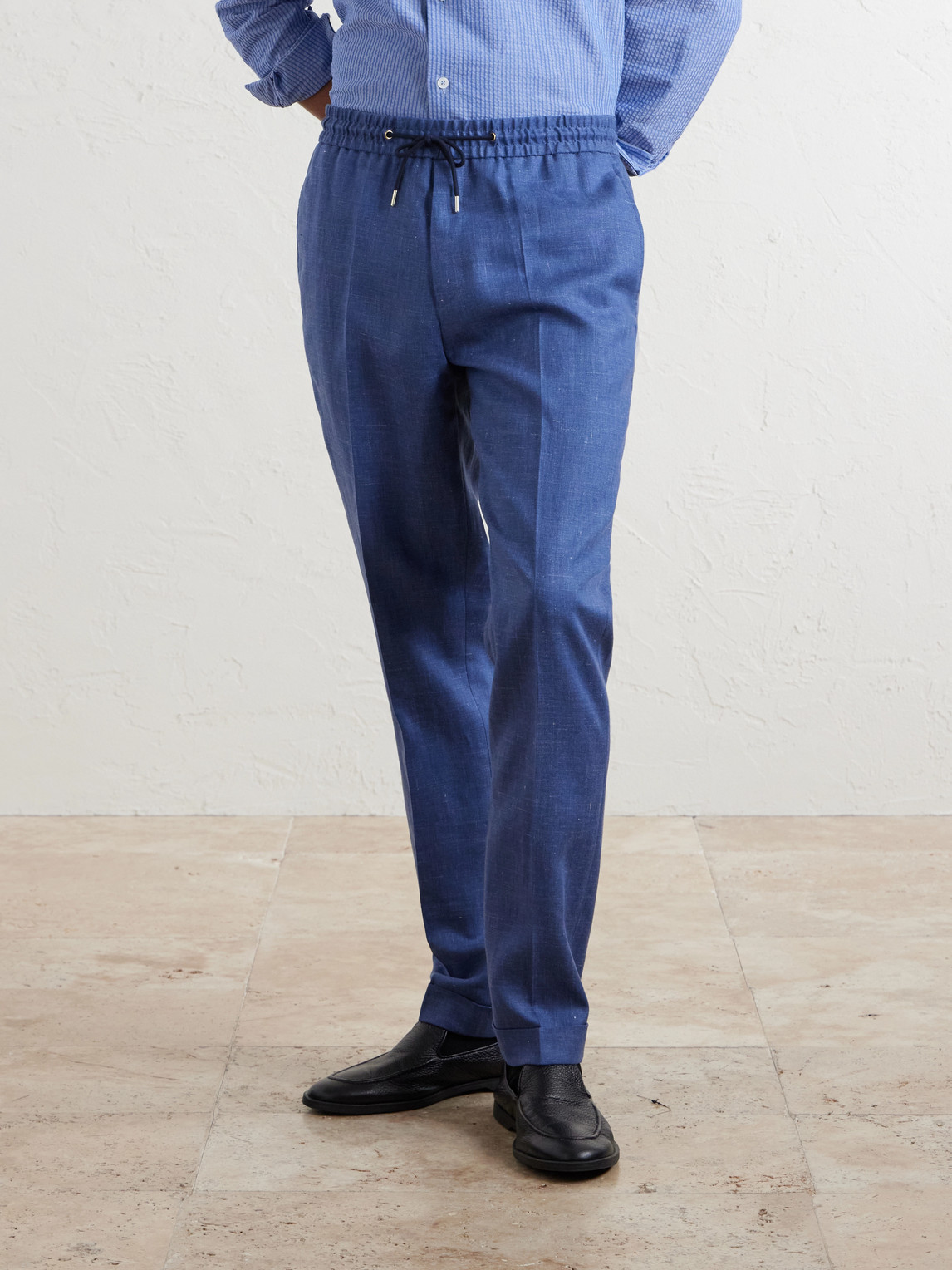 Paul Smith - Straight-leg Linen Trousers - Men - Blue - Uk/us 30 