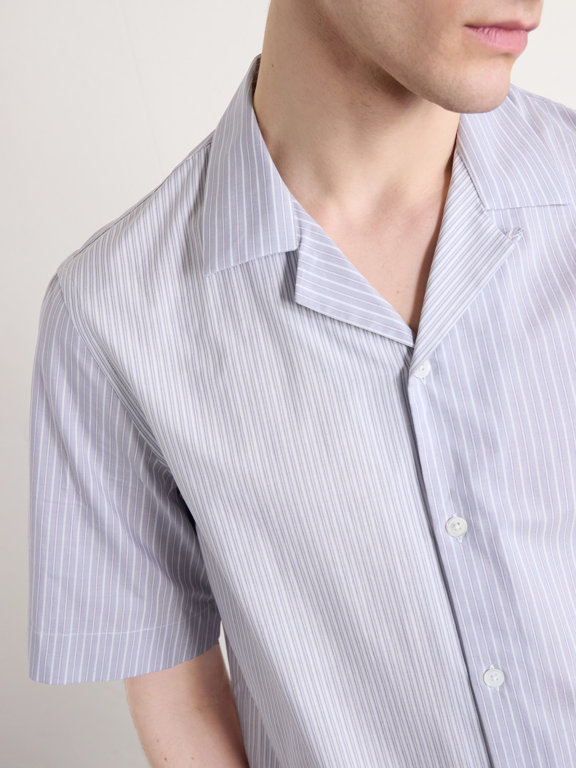 Camp-Collar Striped