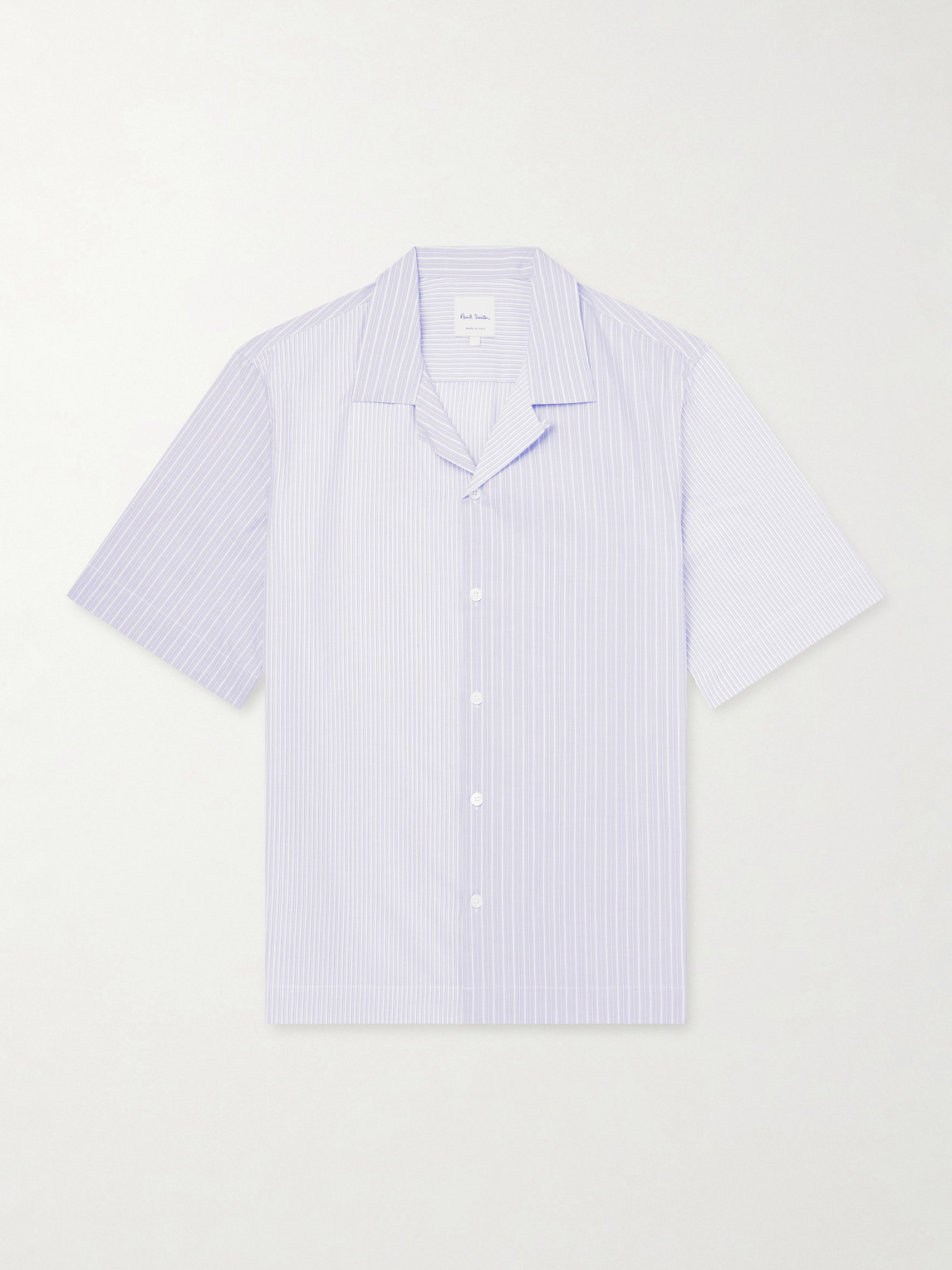 Paul Smith Camp-Collar Striped Cotton-Poplin Shirt - Men