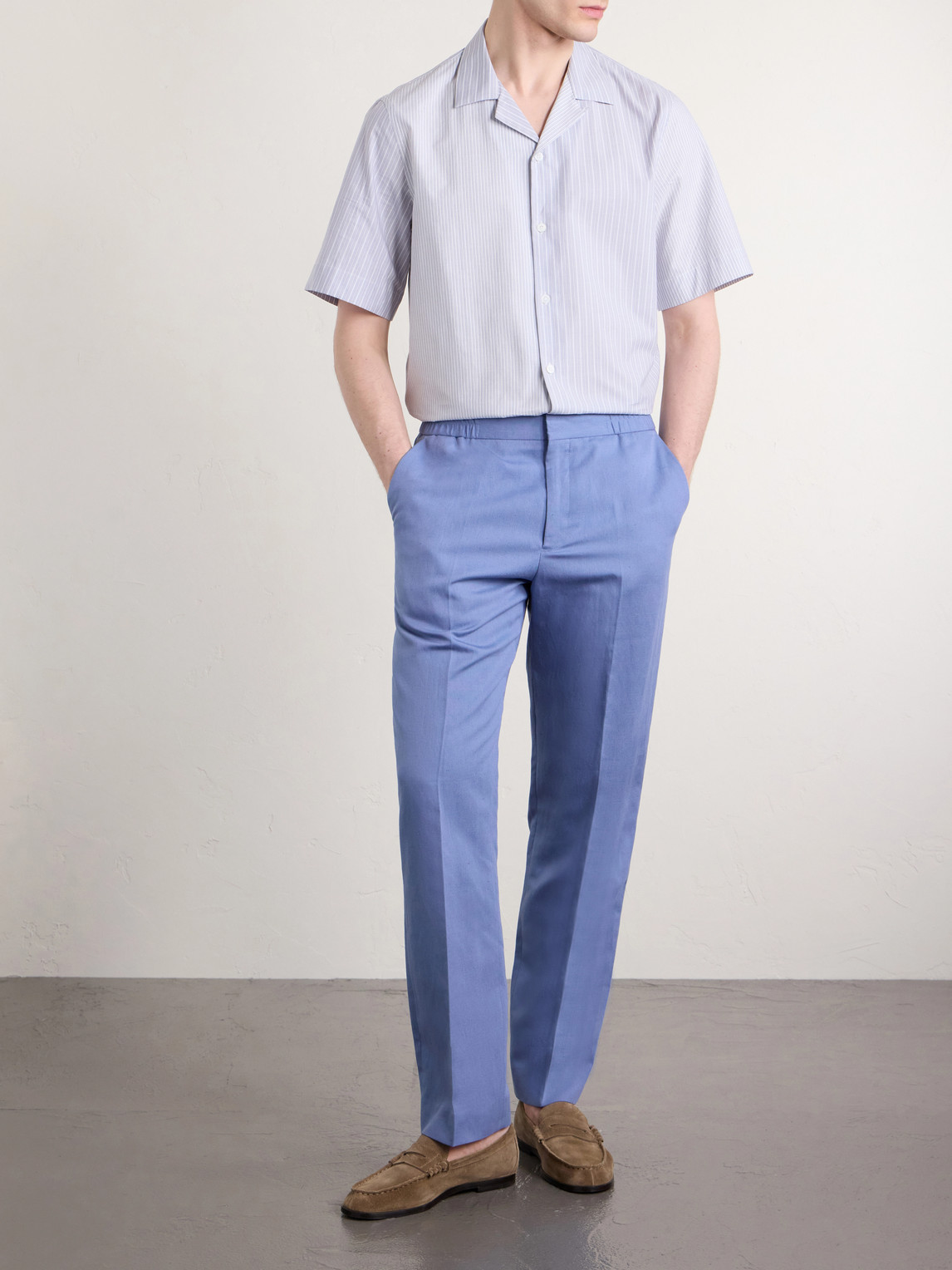 Camp-Collar Striped
