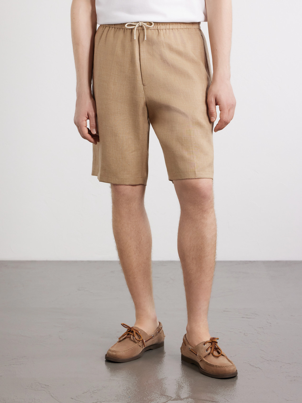  Paul Smith - Pleated Linen Drawstring Shorts - Men - Neutrals - S 