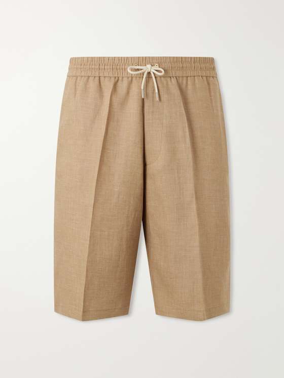 Paulsmith Pleated Linen Drawstring Shorts