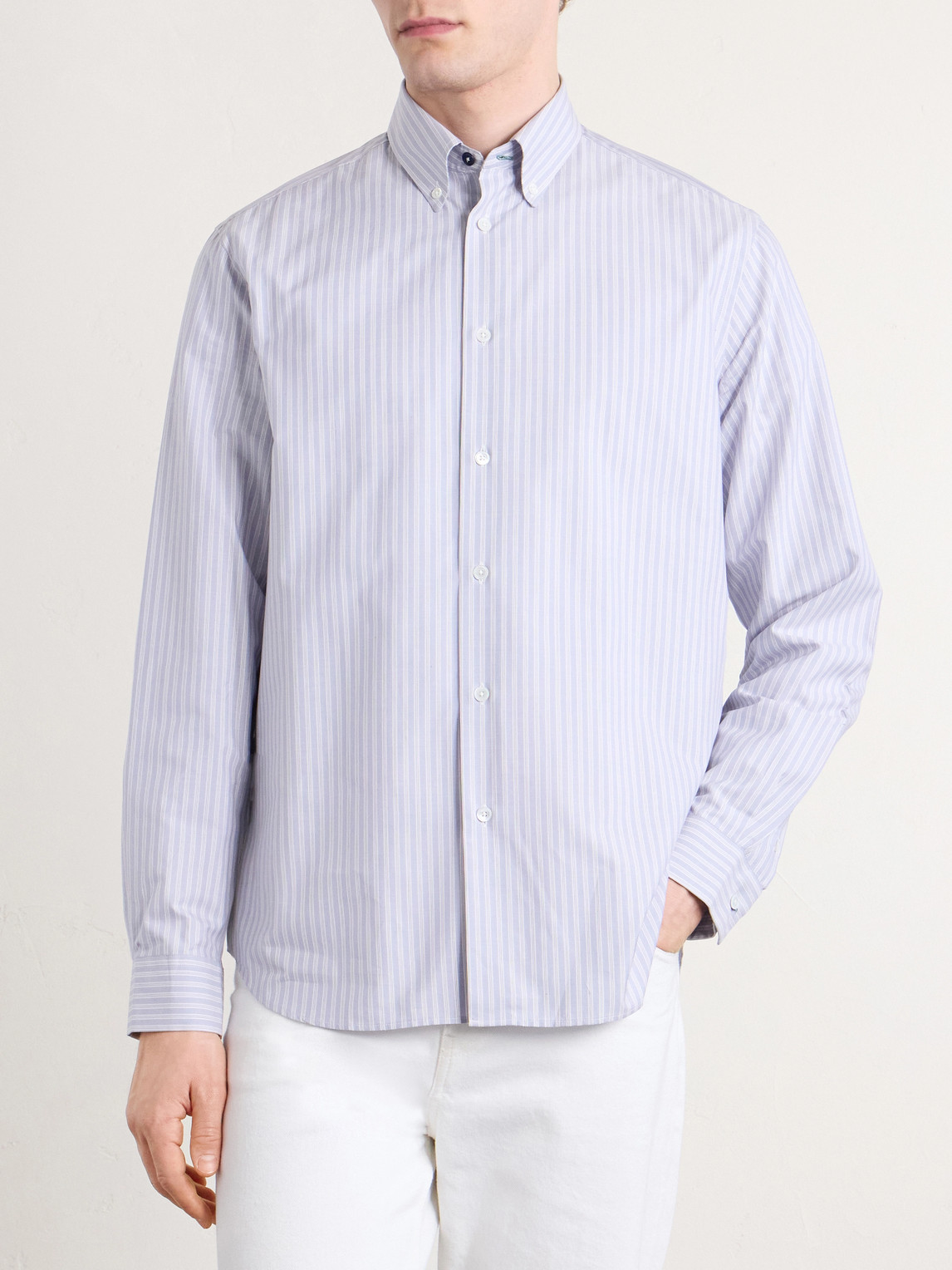 Button-Down Collar Striped