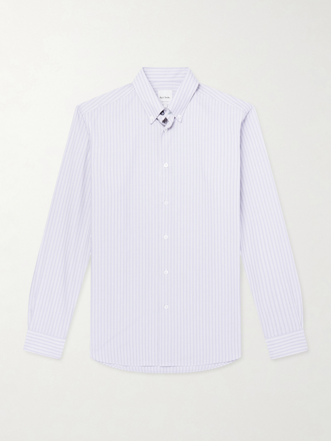 Paul Smith Button-Down Collar Striped Cotton-Poplin Shirt - Men