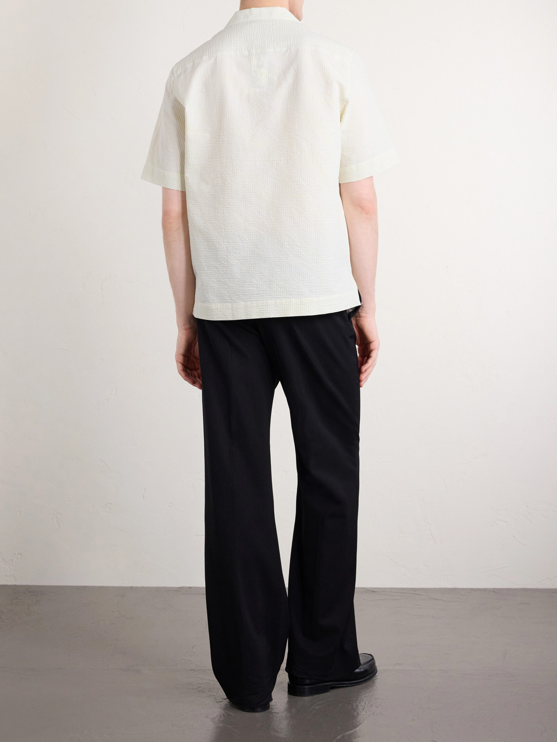 Camp-Collar Striped Cotton-Seersucker Shirt
