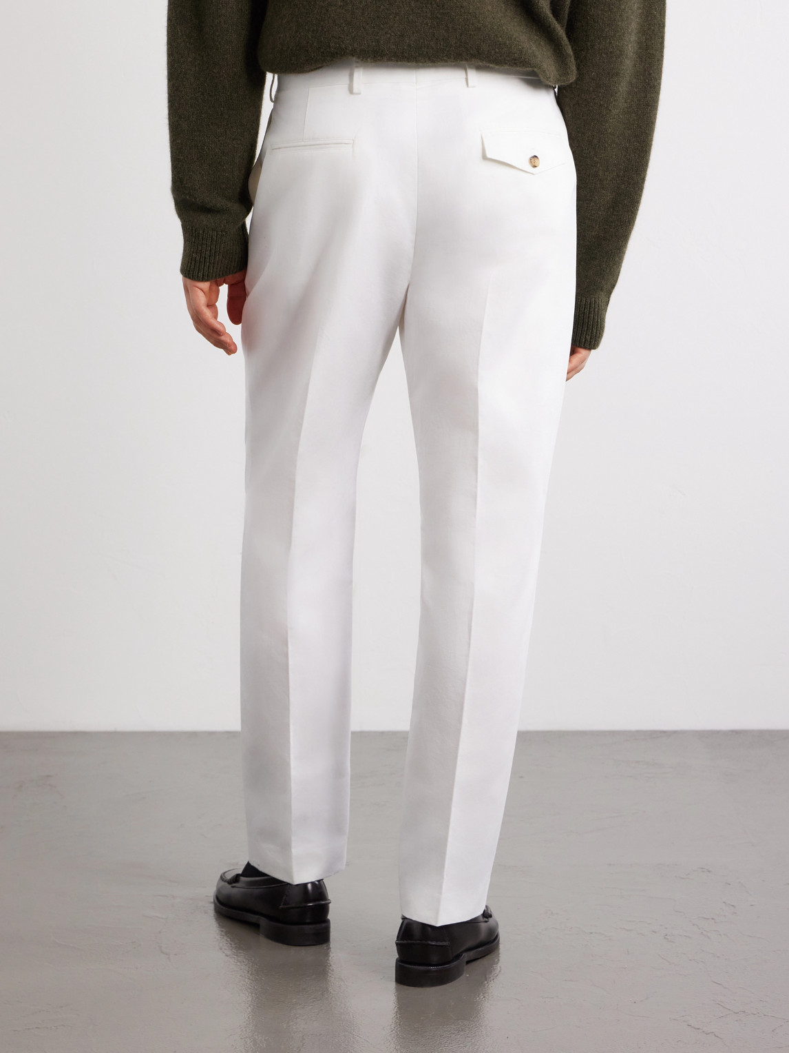 Straight-Leg Cotton And Linen-Blend Twill Trousers
