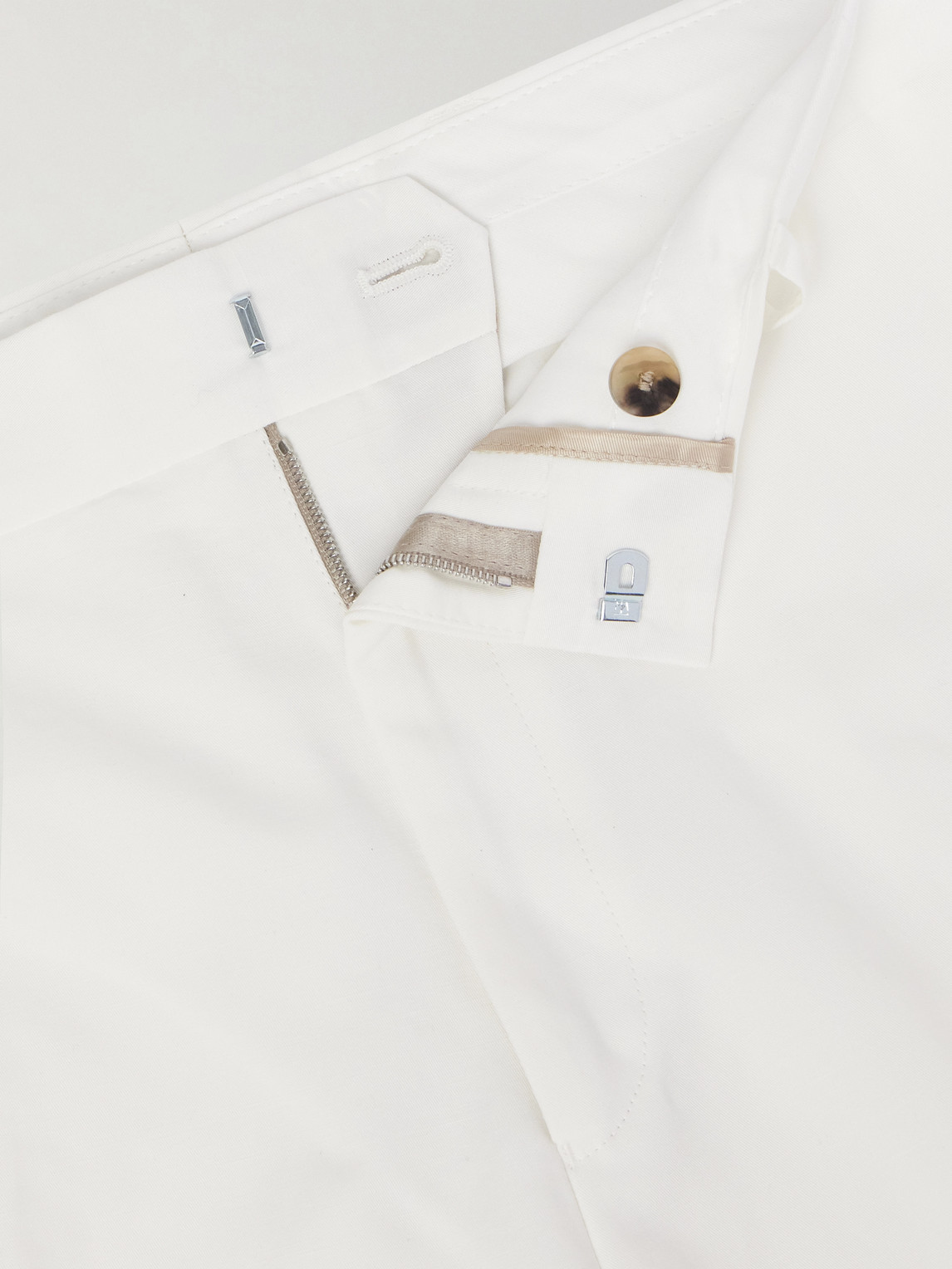 Straight-Leg Cotton And Linen-Blend Twill Trousers