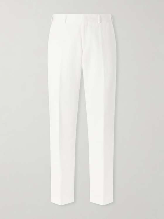 Paulsmith Straight-Leg Cotton and Linen-Blend Twill Trousers