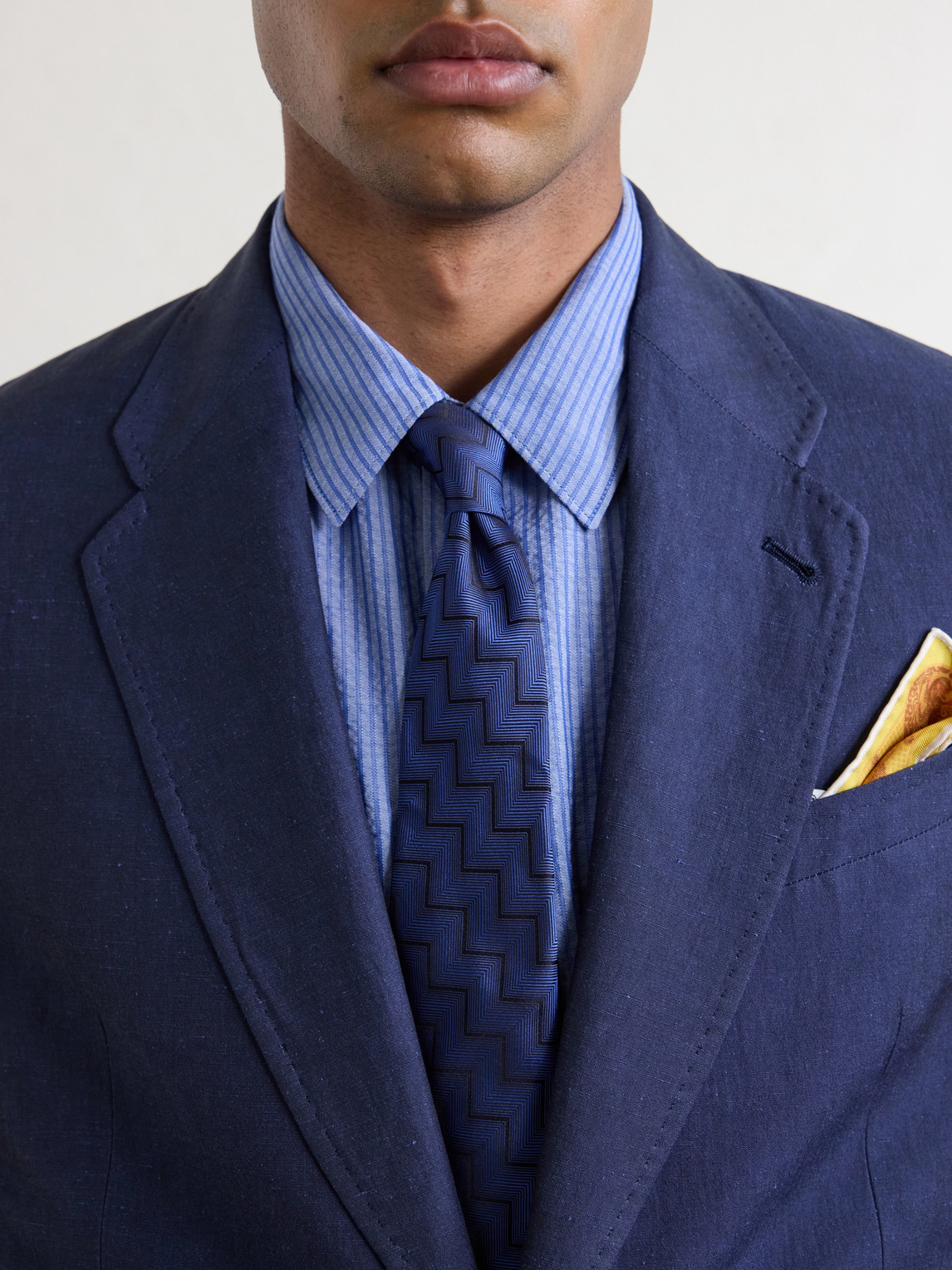 Cotton And Linen-Blend Suit Jacket