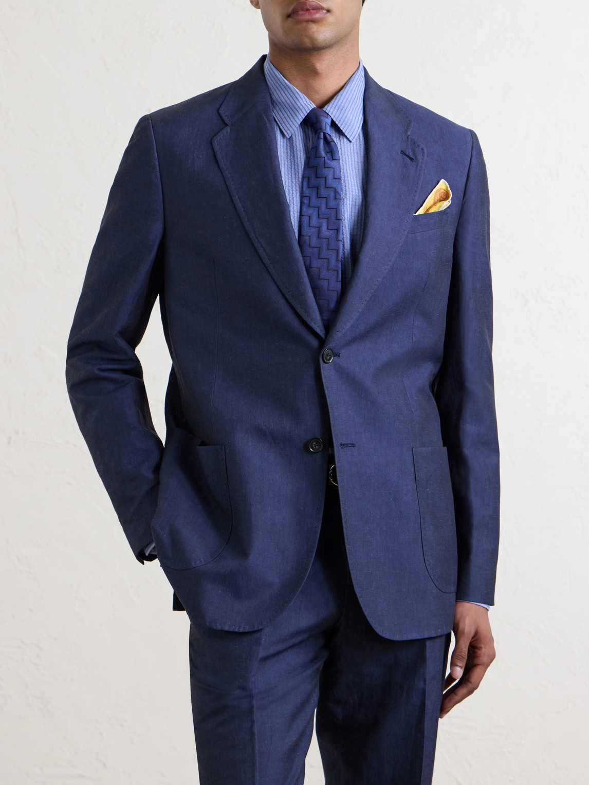 Cotton And Linen-Blend Suit Jacket