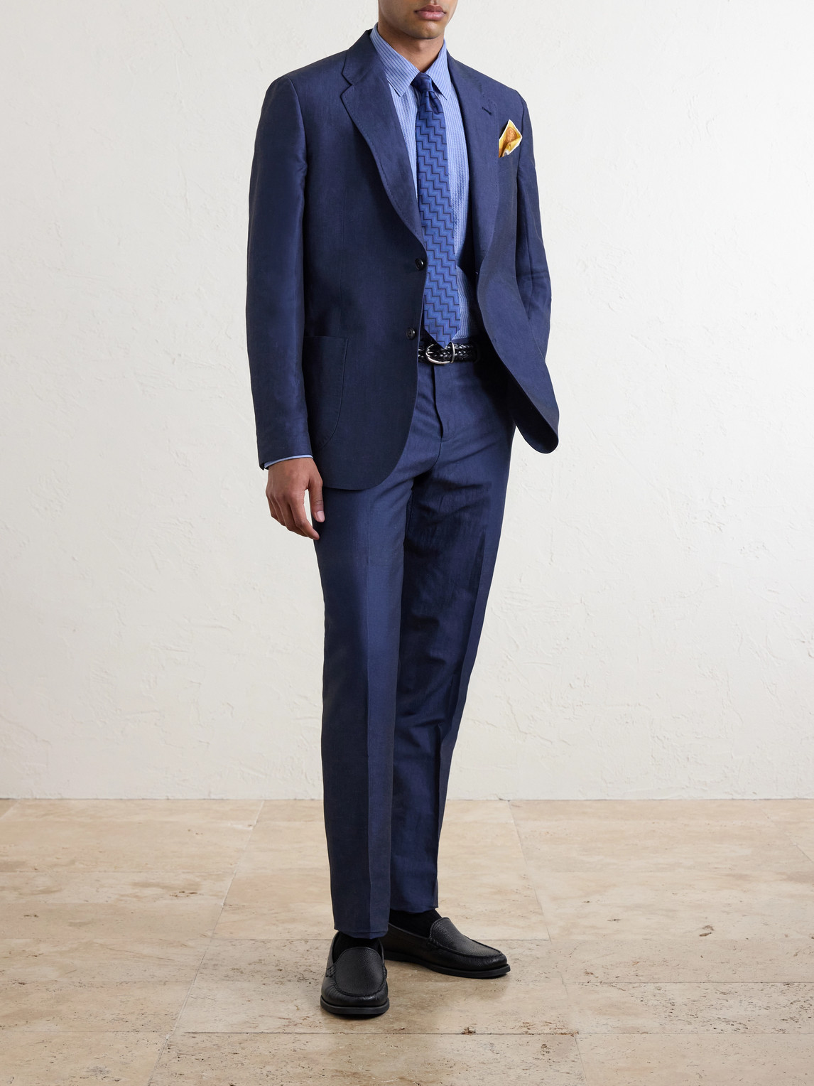 Cotton And Linen-Blend Suit Jacket
