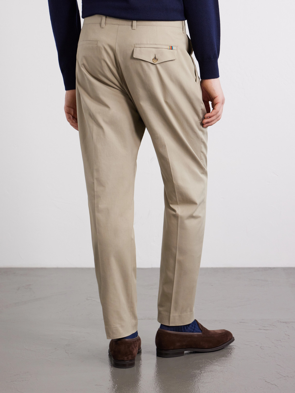 Straight-Leg Pleated Organic Cotton-Twill Trousers