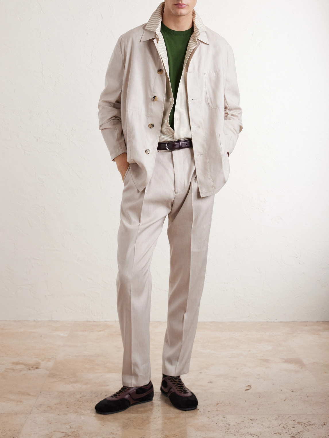Linen And Wool-Blend Overshirt
