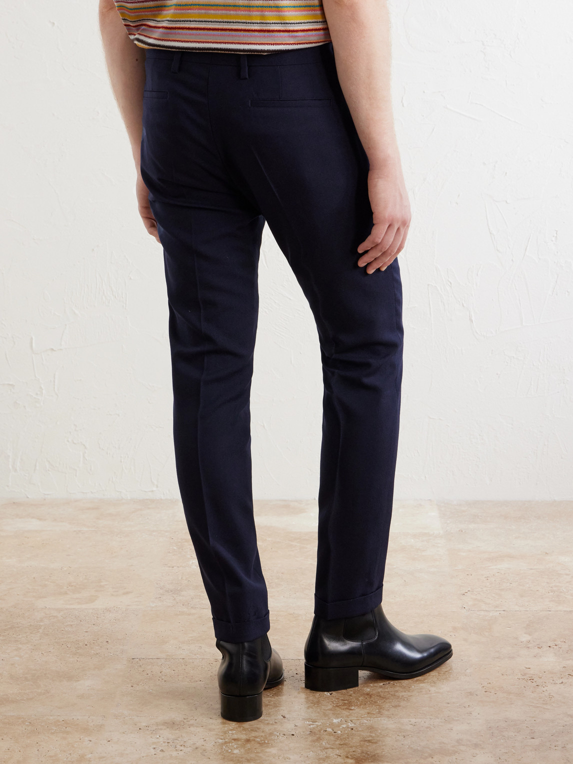 Tapered Wool-Hopsack Suit Trousers