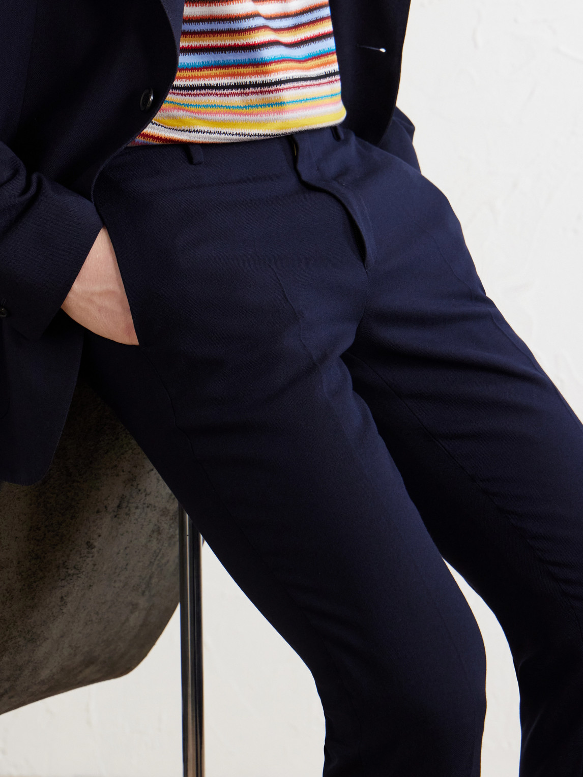 Tapered Wool-Hopsack Suit Trousers