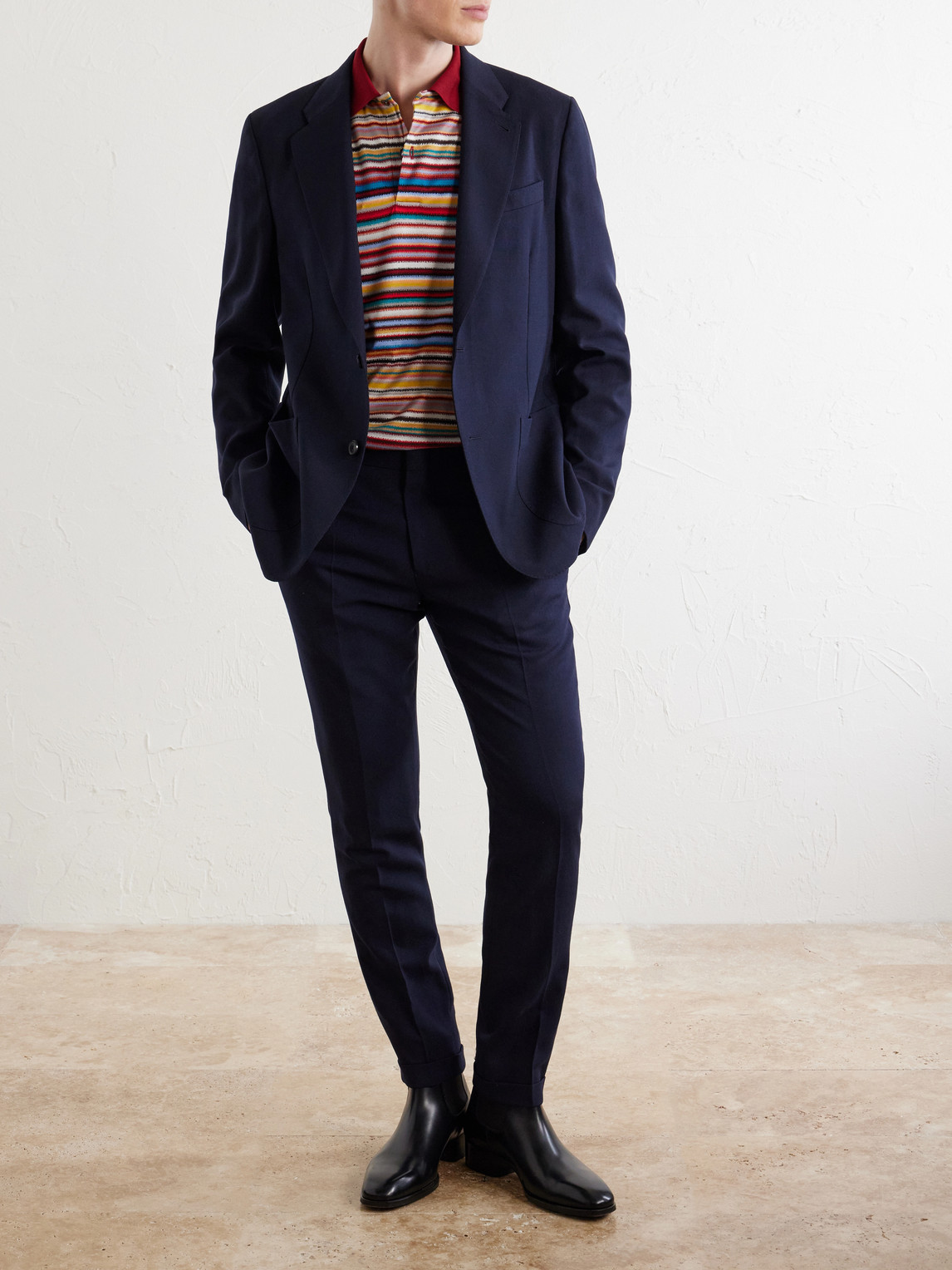 Tapered Wool-Hopsack Suit Trousers