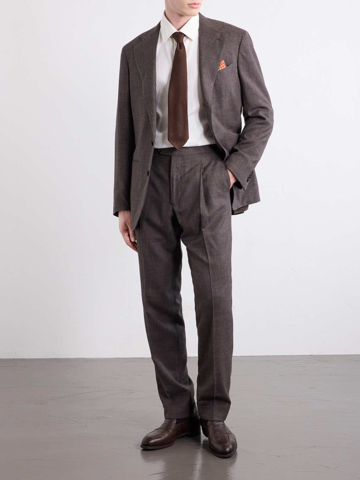 Classic-Collar Striped Cotton And Silk-Blend Shirt