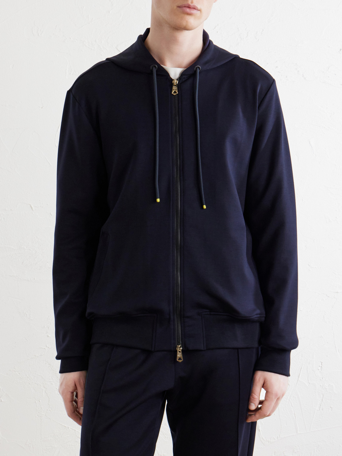 Lyocell-Blend Zip-Up Hoodie