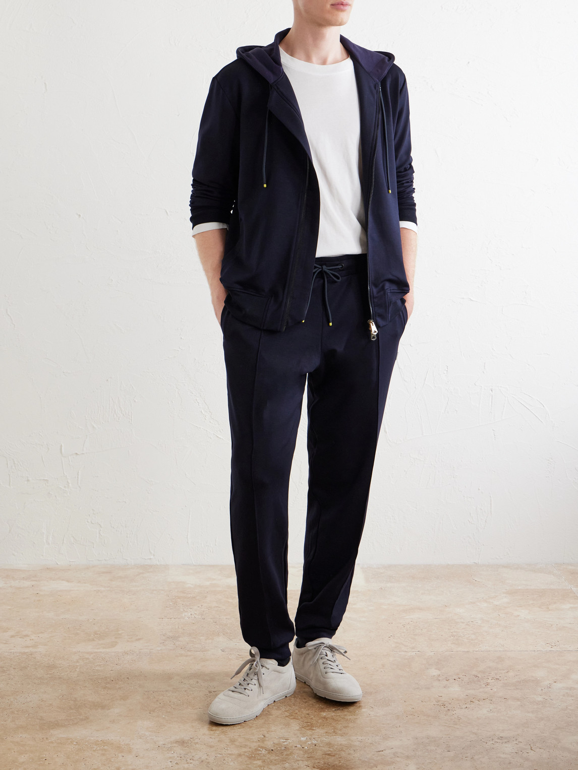 Lyocell-Blend Zip-Up Hoodie