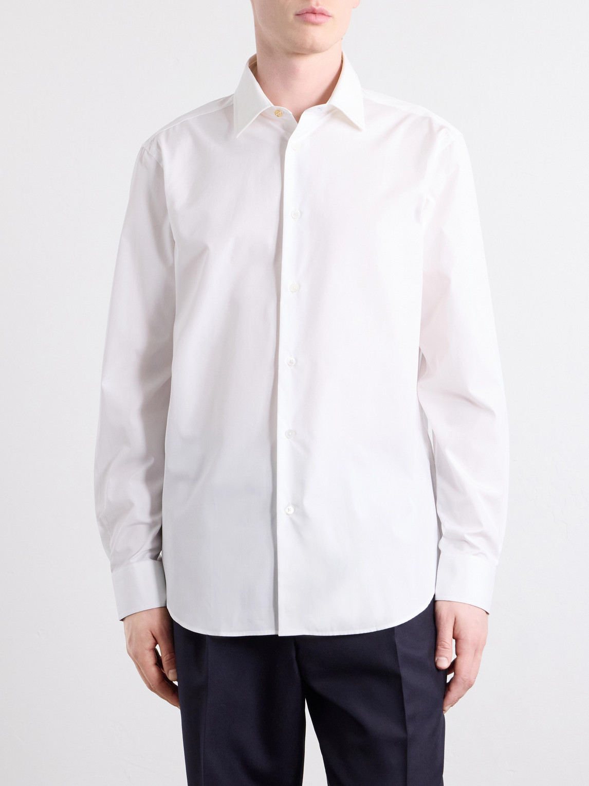 Classic-Collar Cotton-Poplin Shirt