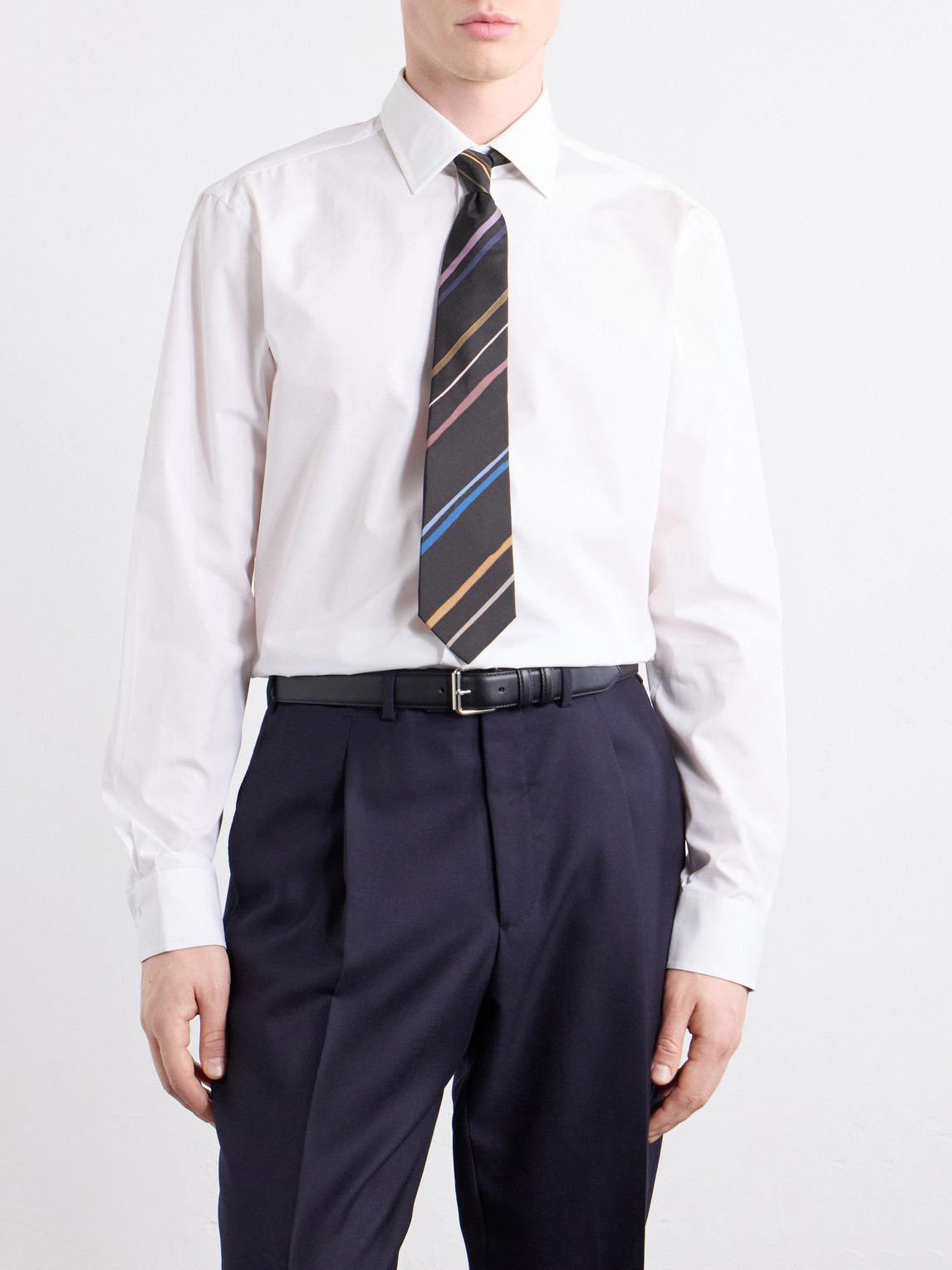 Classic-Collar Cotton-Poplin Shirt