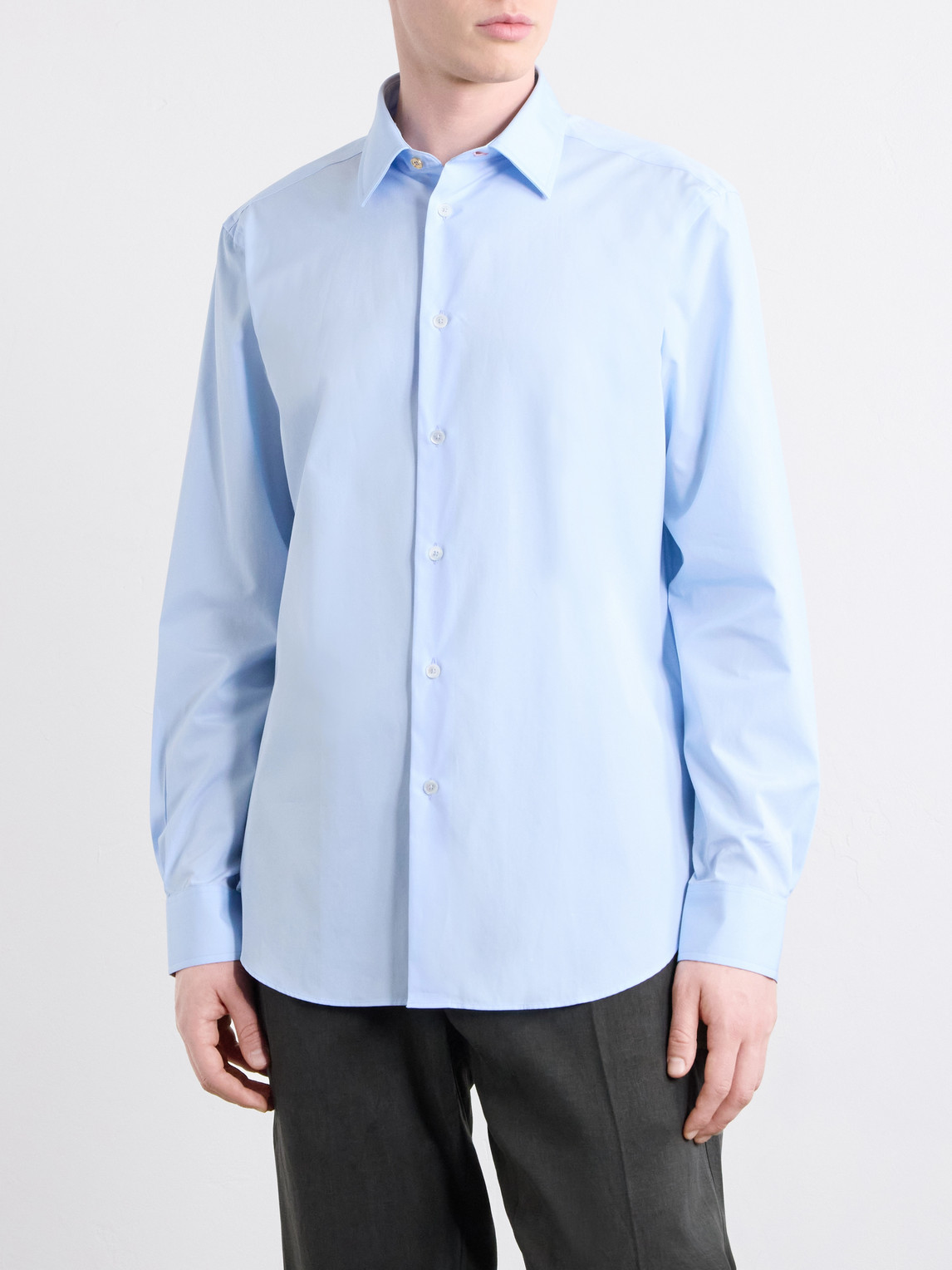 Classic-Collar Cotton-Poplin Shirt