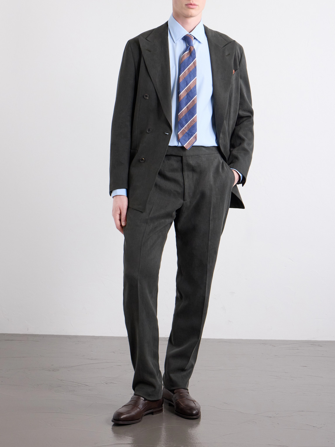 Classic-Collar Cotton-Poplin Shirt