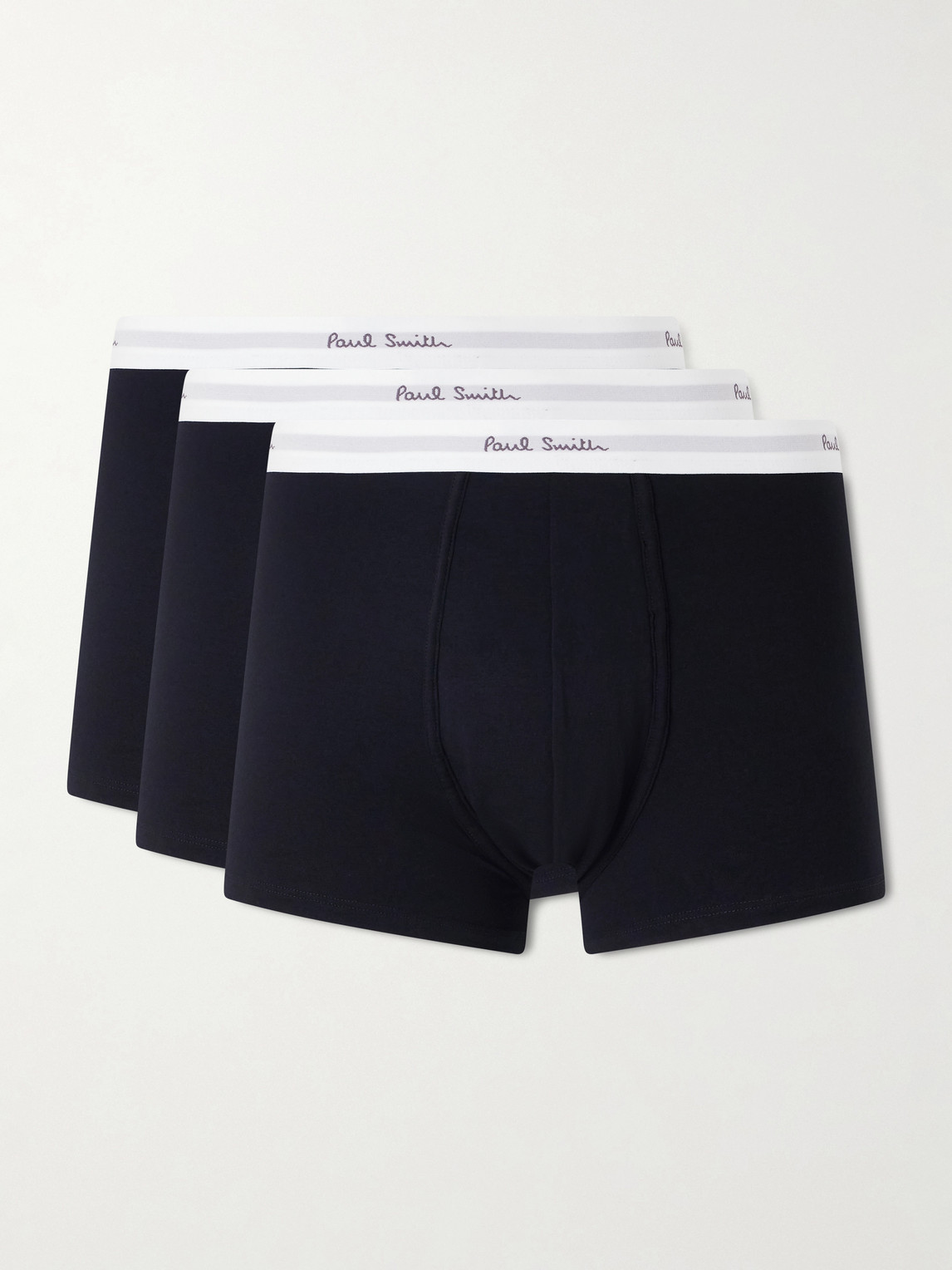 Paul Smith Three-pack Stretch Organic Cotton-jersey Boxer Briefs In Black