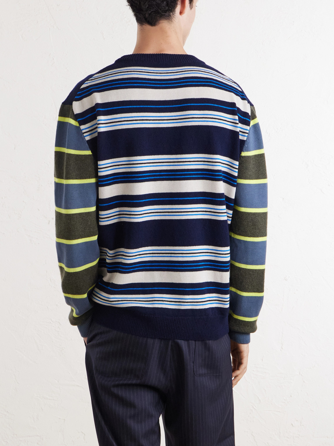 Striped Wool And Cotton-Blend Sweater
