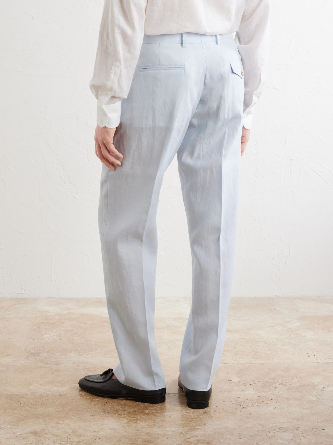 Straight-Leg Linen Suit Trousers