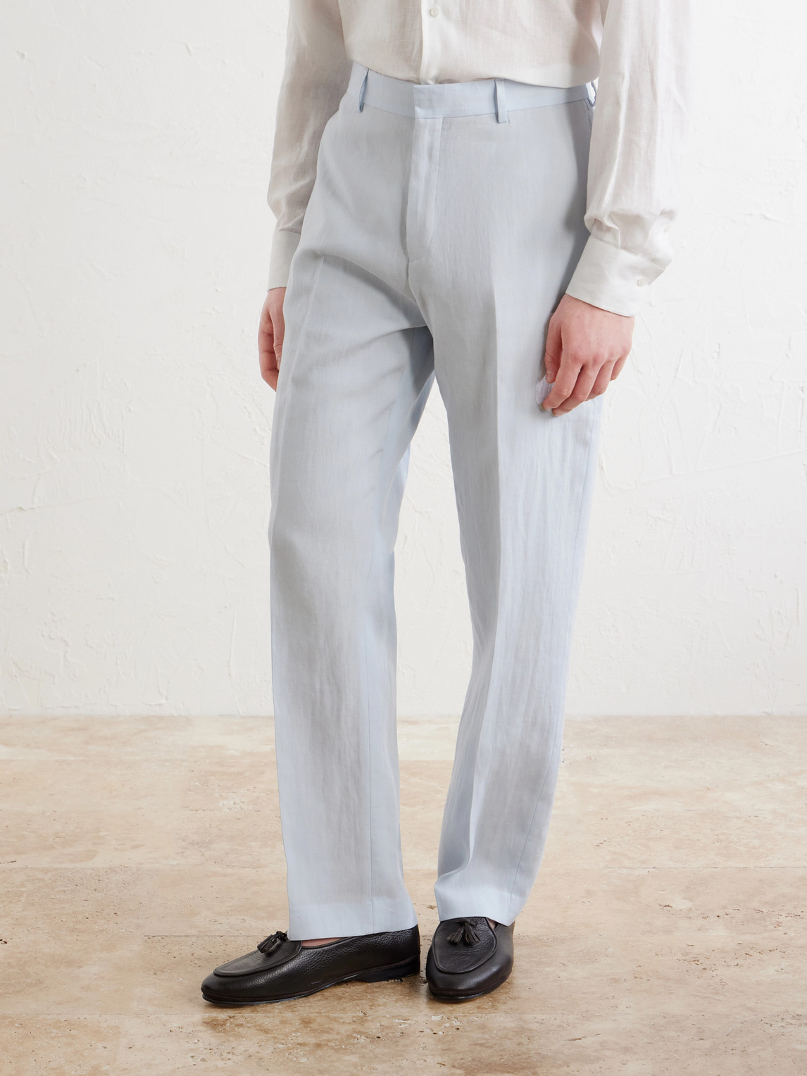 Straight-Leg Linen Suit Trousers