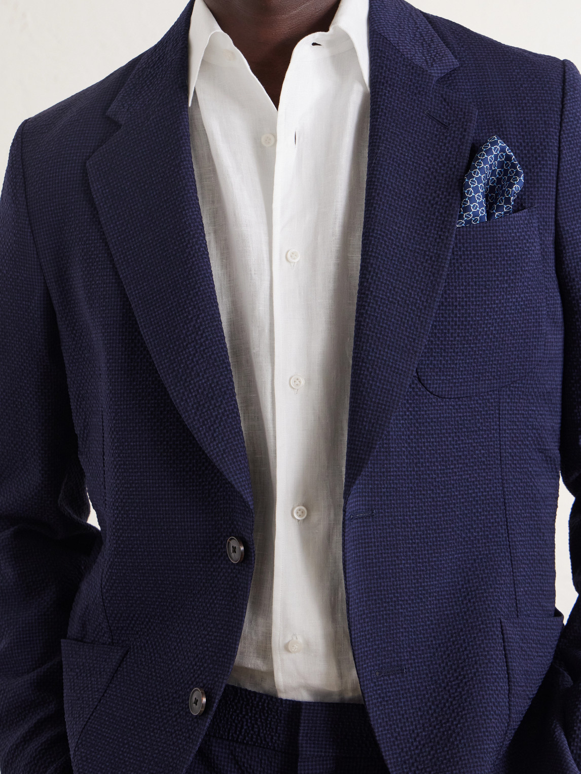 Wool-Blend Seersucker Suit Jacket