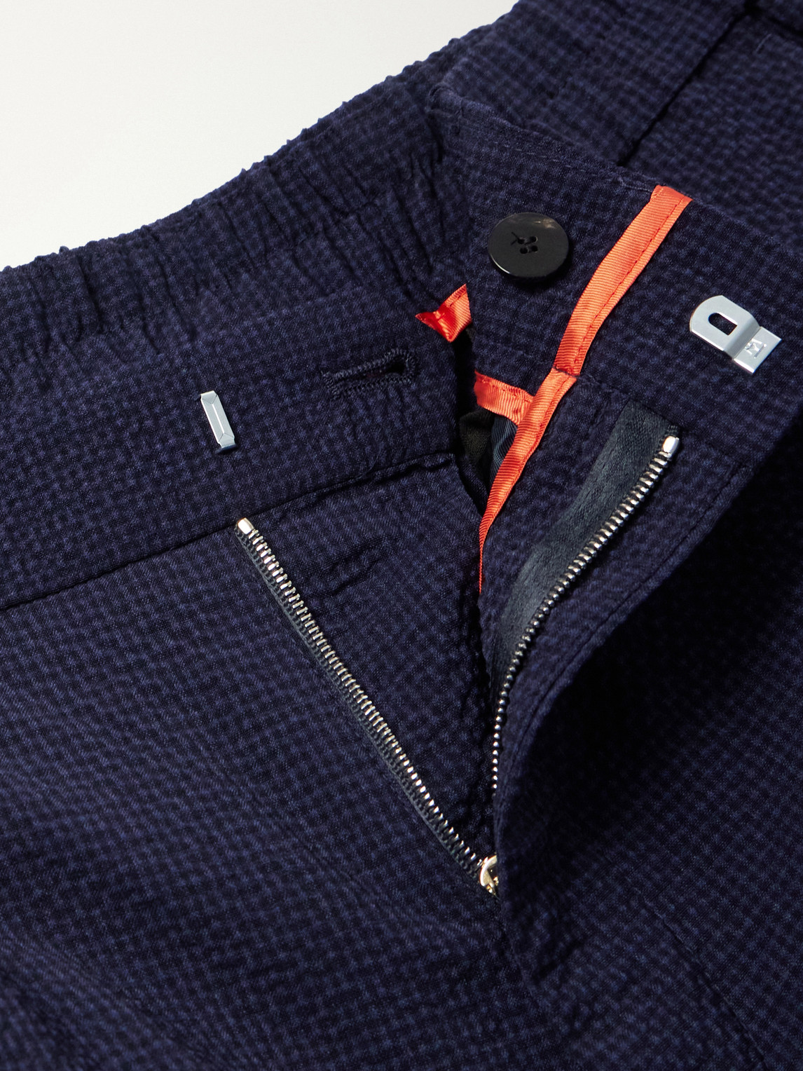Straight-Leg Wool-Blend Seersucker Suit Trousers