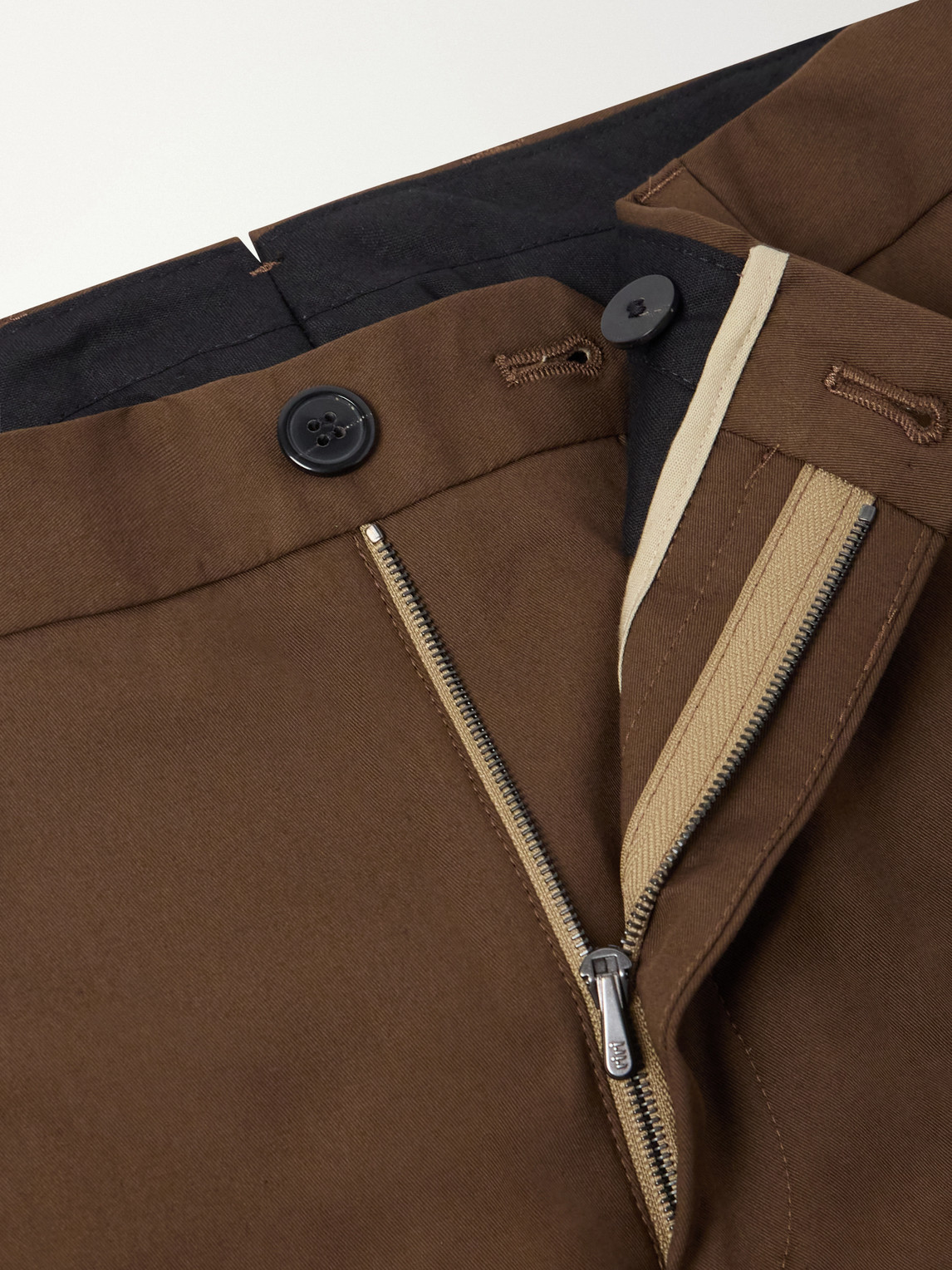 Straight-Leg Cotton-Blend Suit Trousers