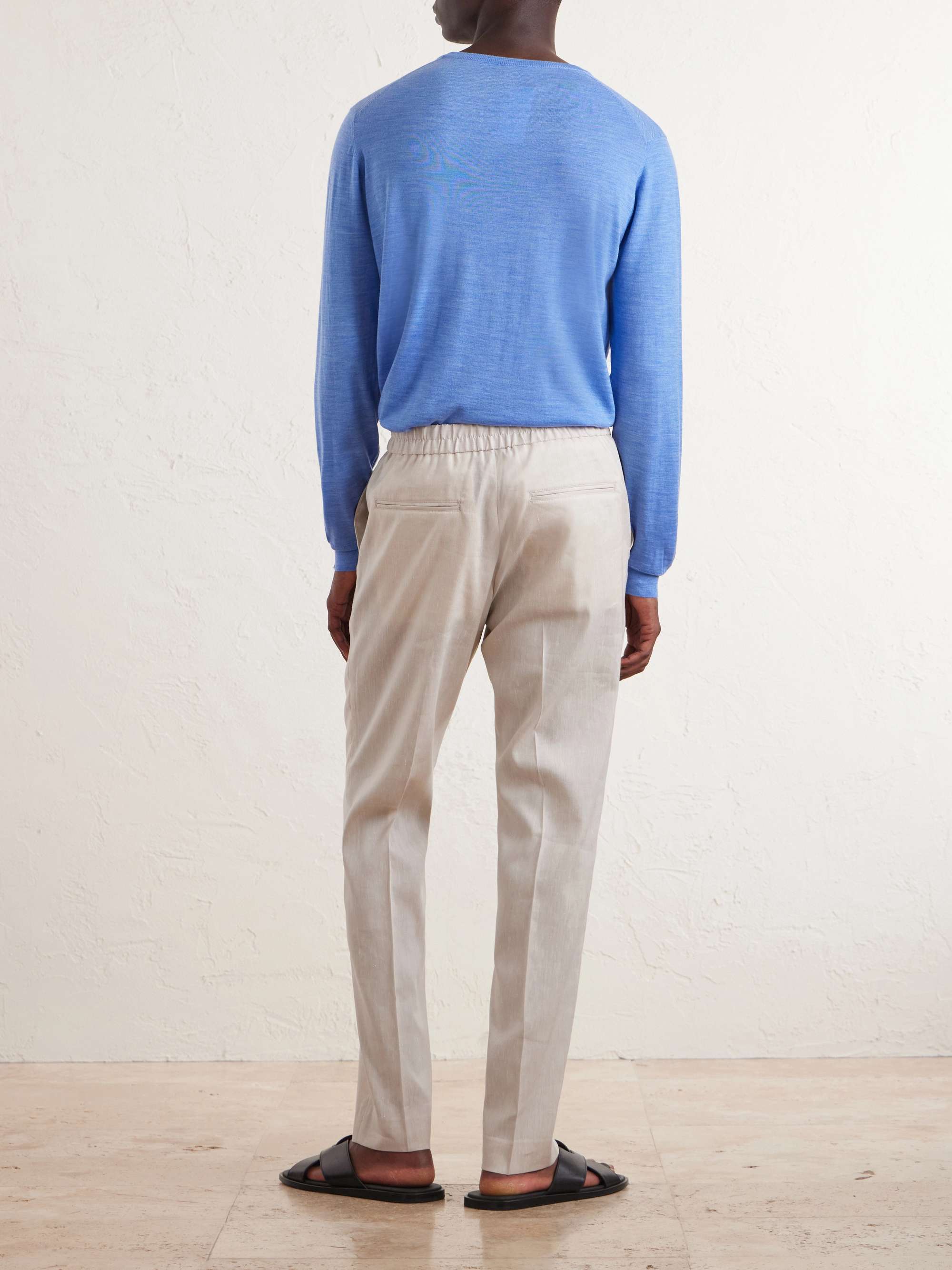 PAUL SMITH Straight-Leg Linen and Wool-Blend Trousers for Men | MR