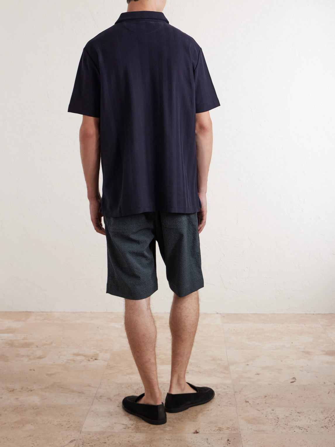 Organic Herringbone Cotton-Piqué Polo Shirt