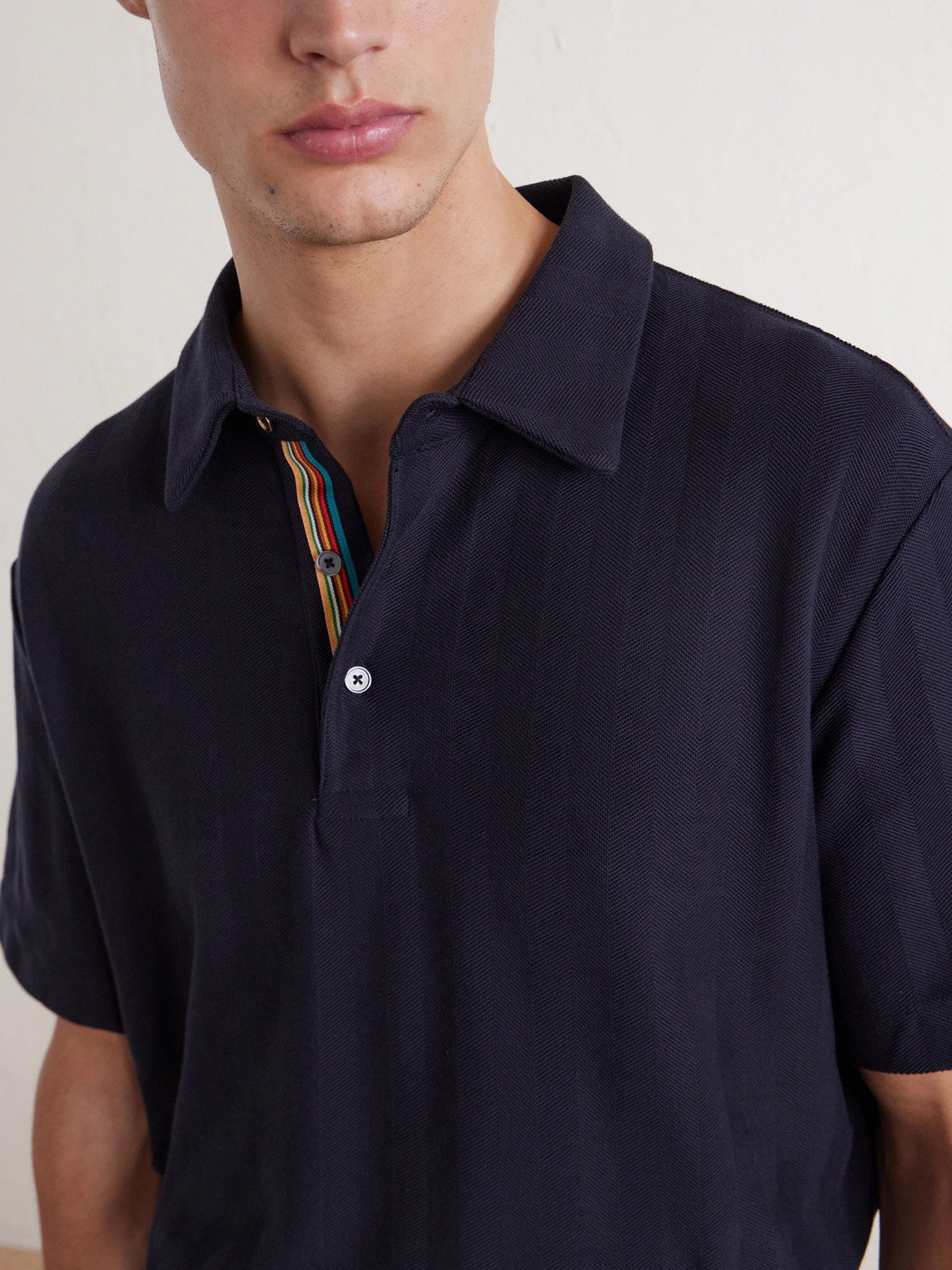 Organic Herringbone Cotton-Piqué Polo Shirt