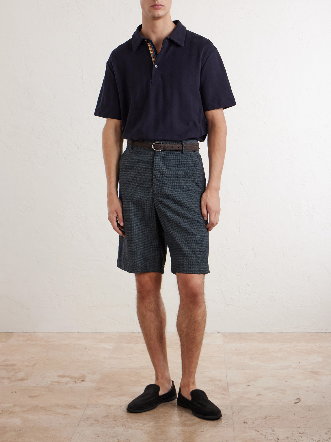 Organic Herringbone Cotton-Piqué Polo Shirt