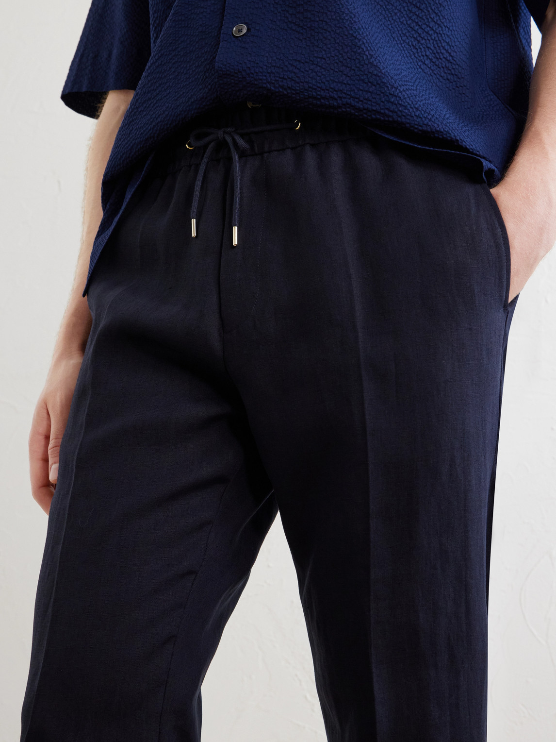 Straight-Leg Linen Trousers