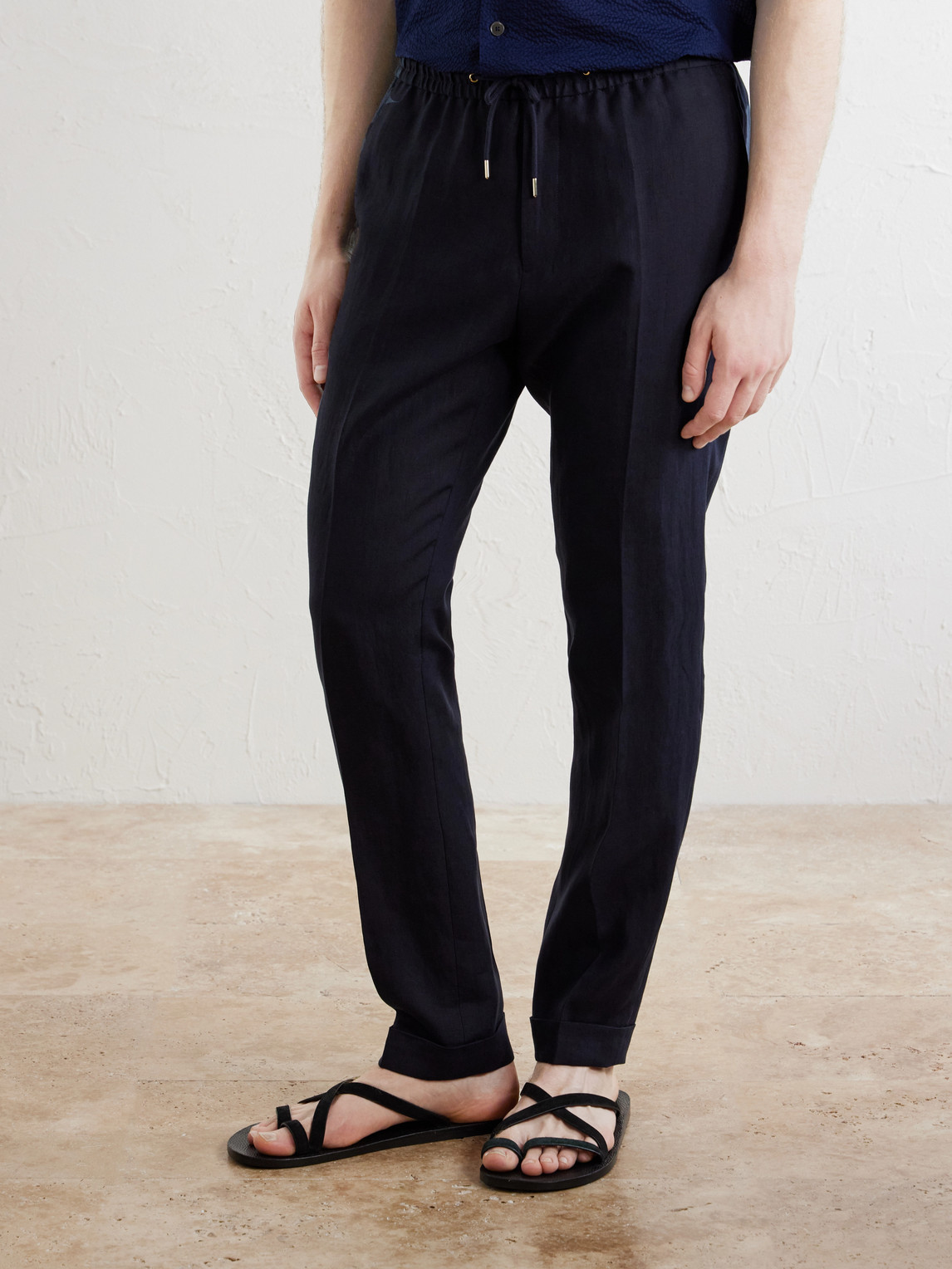 Straight-Leg Linen Trousers