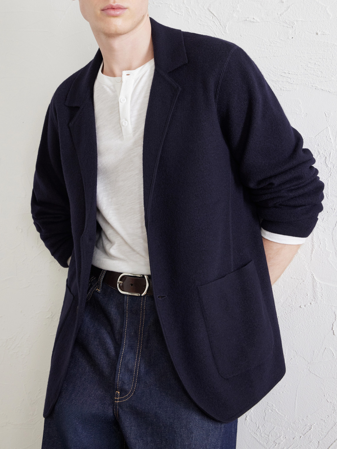 Knitted Merino Wool Blazer