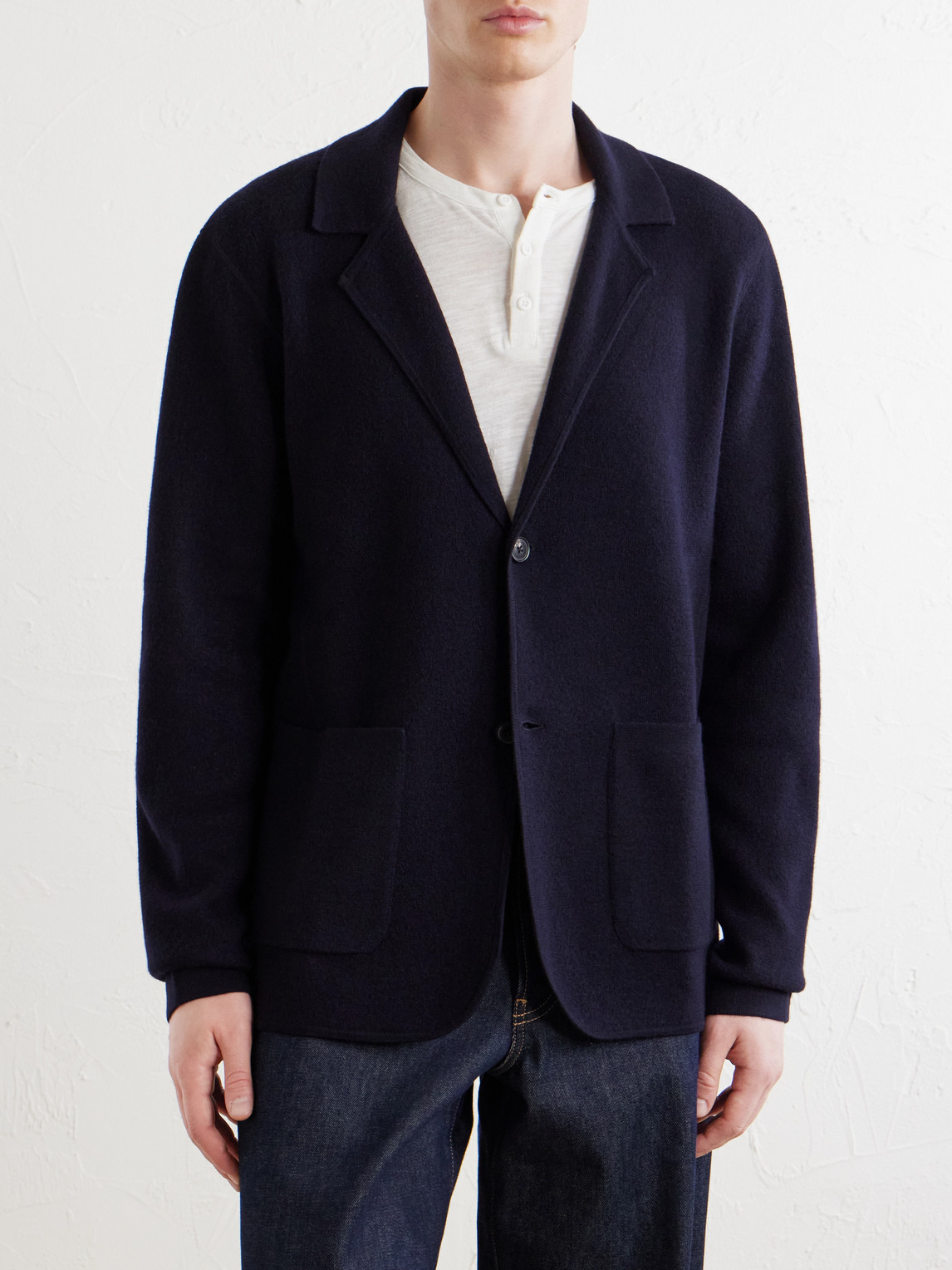 Knitted Merino Wool Blazer