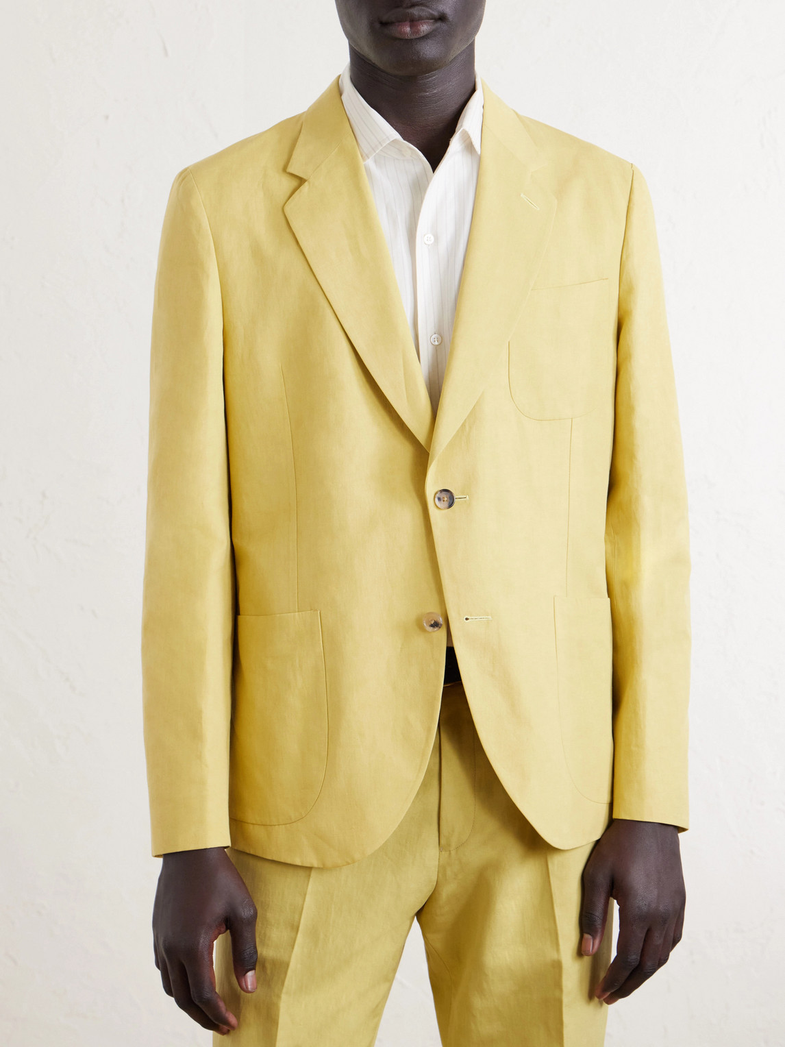 Cotton And Linen-Blend Suit Jacket