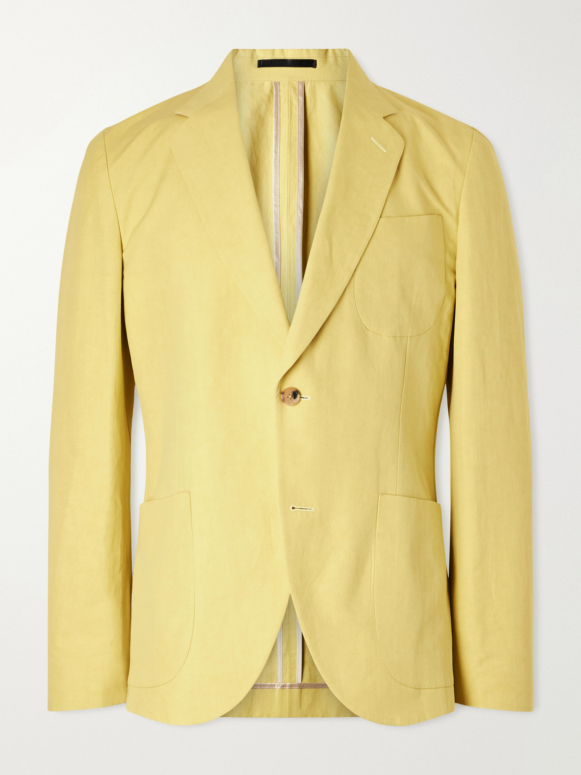 Paul Smith Cotton And Linen-blend Blazer In Yellow