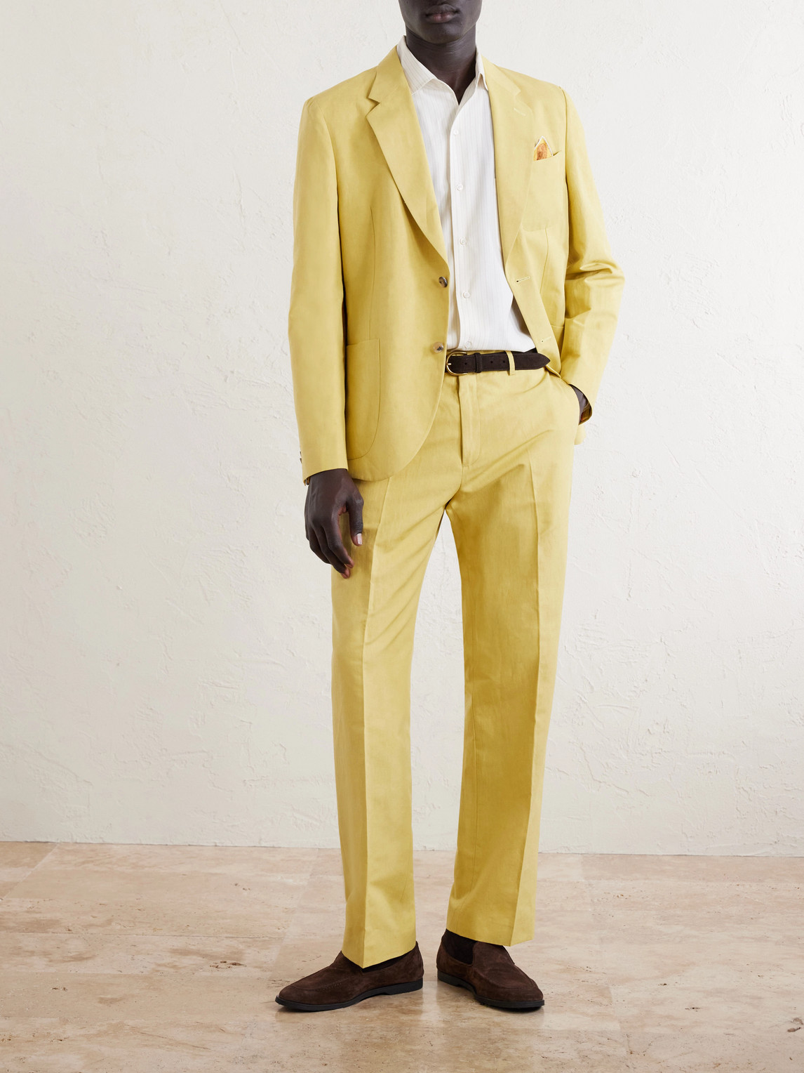 Cotton And Linen-Blend Suit Jacket