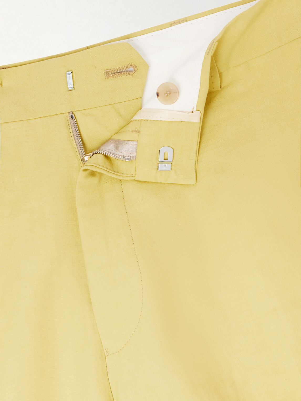 Straight-Leg Cotton And Linen-Blend Suit Trousers