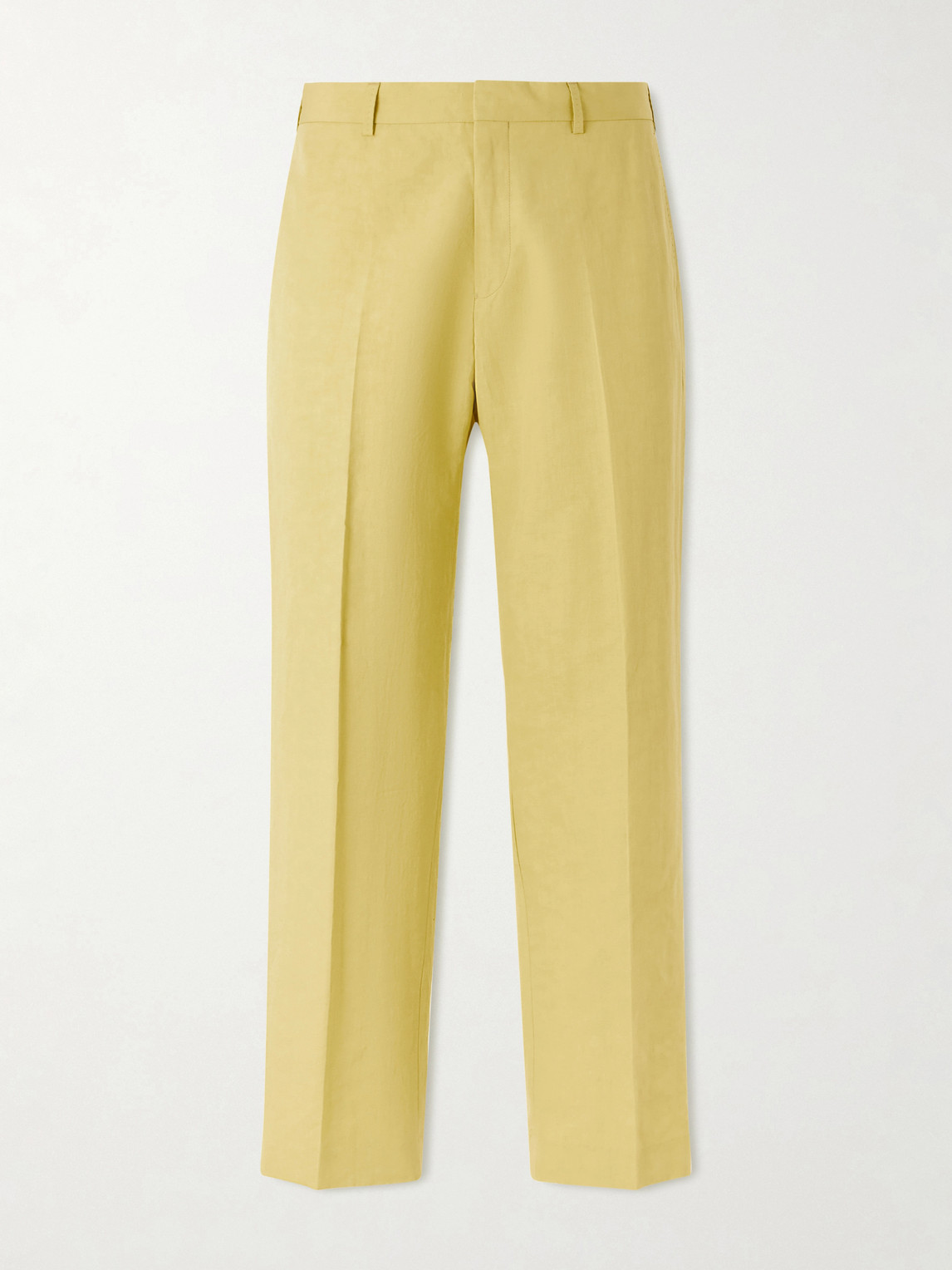 Paul Smith Straight-leg Cotton And Linen-blend Suit Trousers In Yellow